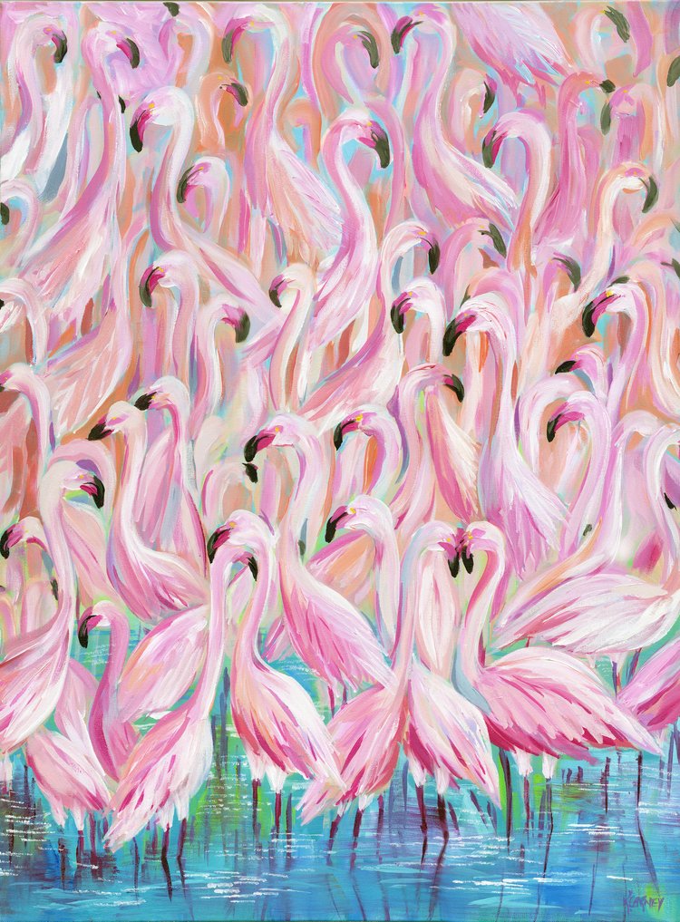Flamingos Gathering